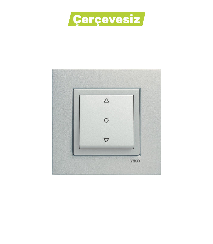 N/T Gümüş Tek Düğmeli Jaluzi Mekanizma + Düğme