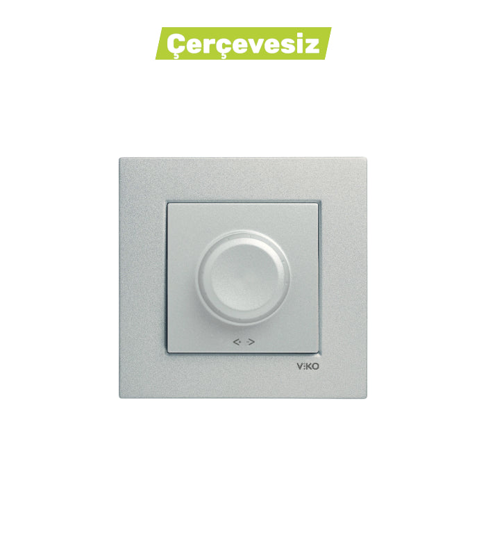 N/T Gümüş Rotatif Dimmer 40-600w Mekanizma + Düğme