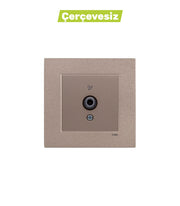 N/T Antrasit Uydu Prizi F Konnektörlü Geçişli Mekanizma+Düğme