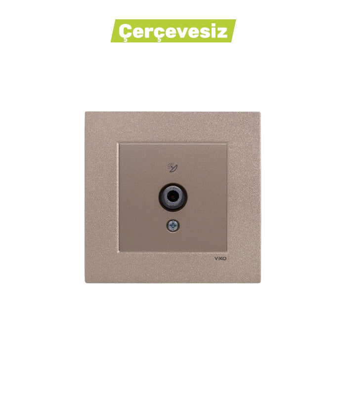 N/T Antrasit Uydu Prizi F Konnektörlü Sonlu Mekanizma + Düğme