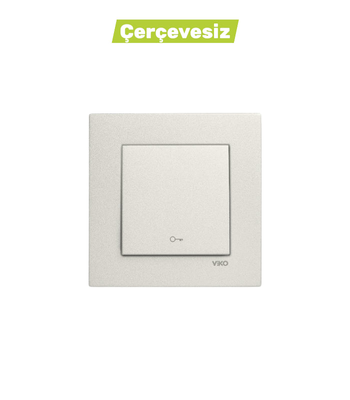 N/T Metalik Beyaz Light Mekanizma + Düğme