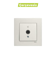 N/T Met. Beyaz Uydu Prizi F Konnektörlü Geçişli Mekanizma+Düğme
