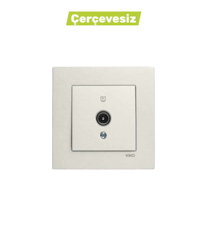 N/T Met. Beyaz Uydu Prizi F Konnektörlü Geçişli Mekanizma+Düğme