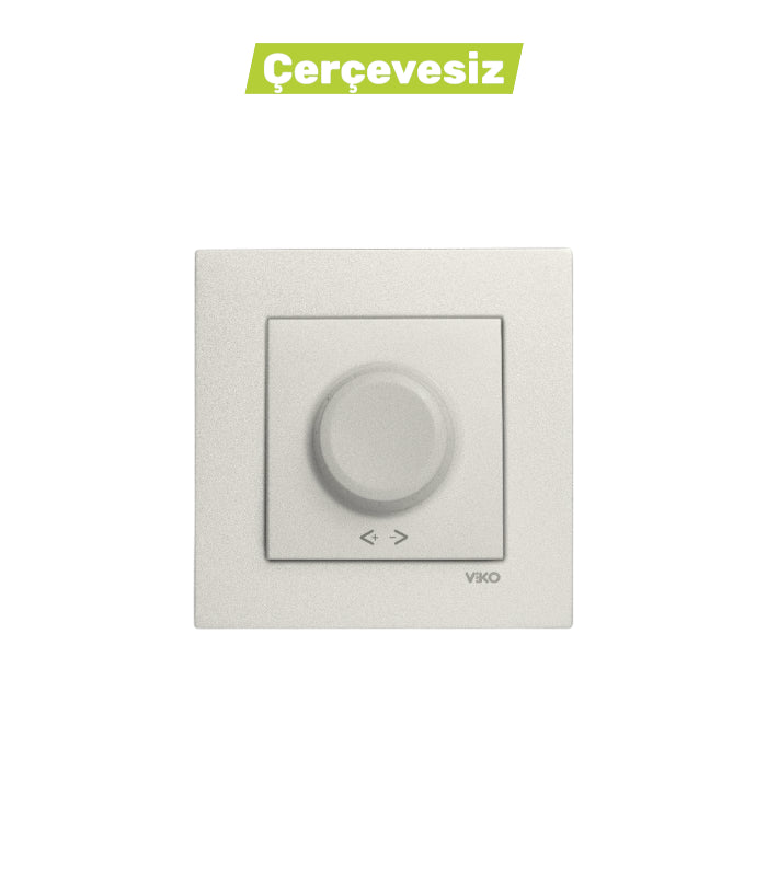 N/T Met. Beyaz Rotatif Dimmer 40-600w Mekanizma + Düğme