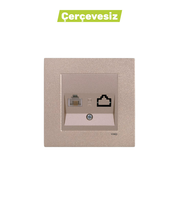 N/T Antrasit Nümeris Telefon Prizi CAT-3 Mekanizma+Düğme