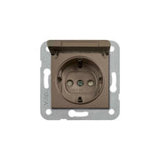 N/T Antrasit Kapaklı Topraklı Priz Mekanizma+Düğme