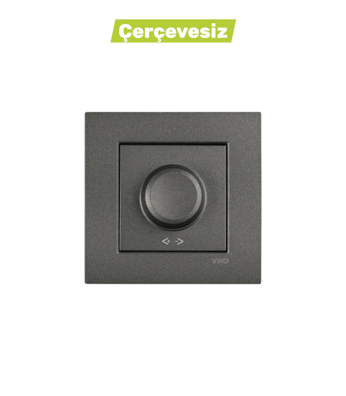 N/T Füme Rotatif Dimmer 40-600w Mekanizma + Düğme