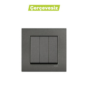 N/T Füme 3'lü Anahtar Mekanizma + Düğme