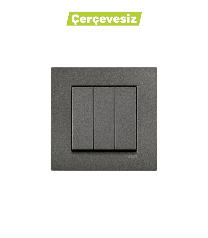 N/T Füme 3'lü Anahtar Mekanizma + Düğme