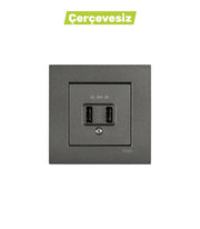 N/T Füme USB Şarj Prizi Mekanizma+Düğme