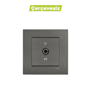 N/T Füme Uydu Prizi F Konnektörlü Sonlu Mekanizma + Düğme