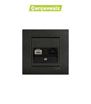N/T Siyah Tekli Data Prizi CAT-6 Mekanizma+Düğme
