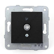 N/T Siyah Uydu Prizi F Konnektörlü Geçişli Mekanizma+Düğme