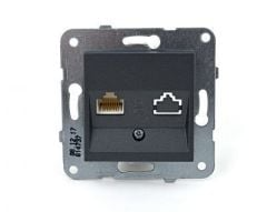N/T Füme Nümeris Telefon Prizi CAT-3 Mekanizma+Düğme