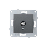 N/T Füme Uydu Prizi F Konnektörlü Sonlu Mekanizma + Düğme