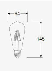 GECEM 6W ST64 E27 2700K RUSTİK AMPUL