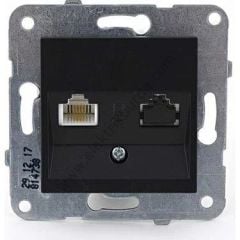 N/T SİYAH NÜMERİS TELEFON PRİZİ CAT-3 MEKANİZMA+DÜĞME